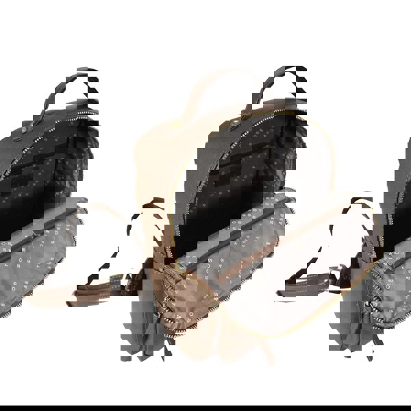 Assots London 'ANGEL' Tan Pebble Grain Real Leather Zip-top Backpack