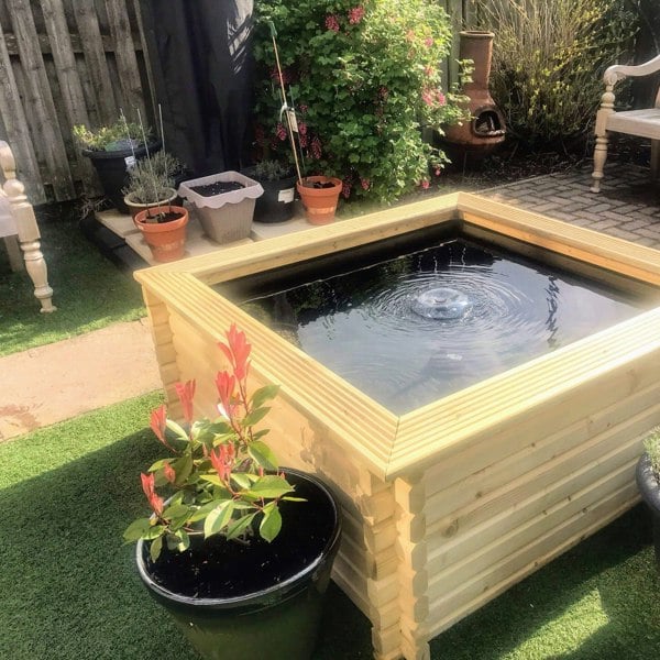 120 Gallon Square Wooden Norlog Pond, 510mm high