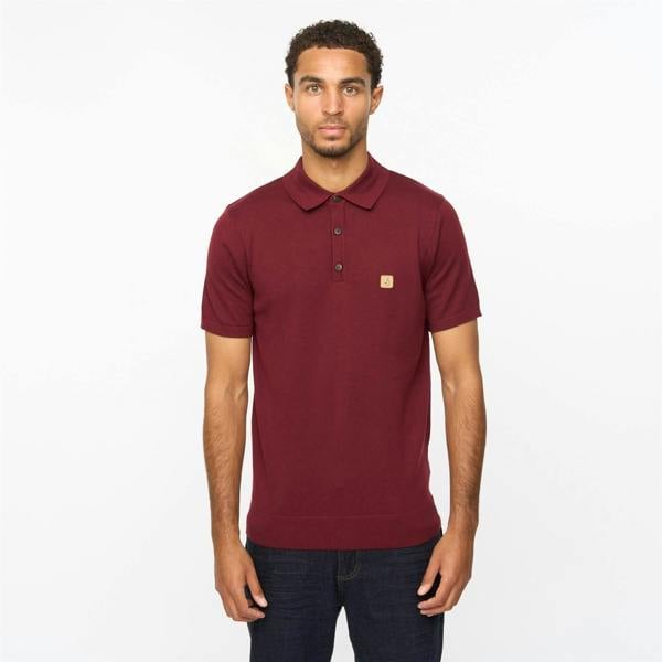 Gabicci V55GK04 Mens Jackson Short Sleeve Plain Knitted Three Button Polo Gabicci Vintage - MULBERRY