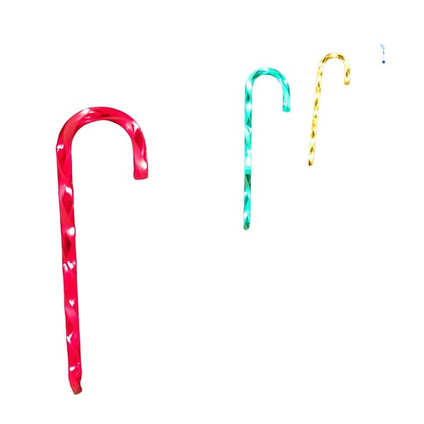 Samuel Alexander 4pcs 62cm Premier Outdoor Multicoloured Christmas Candy Cane LED Path Lights for Garden