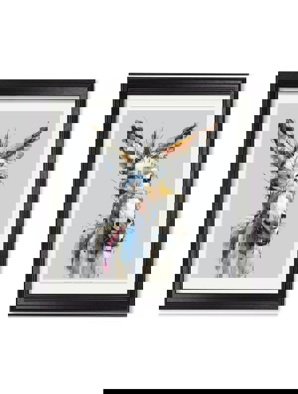 Exceptional Art Donkey Jack & Jennet Cosy Sketch - Black Hurstwood square frame