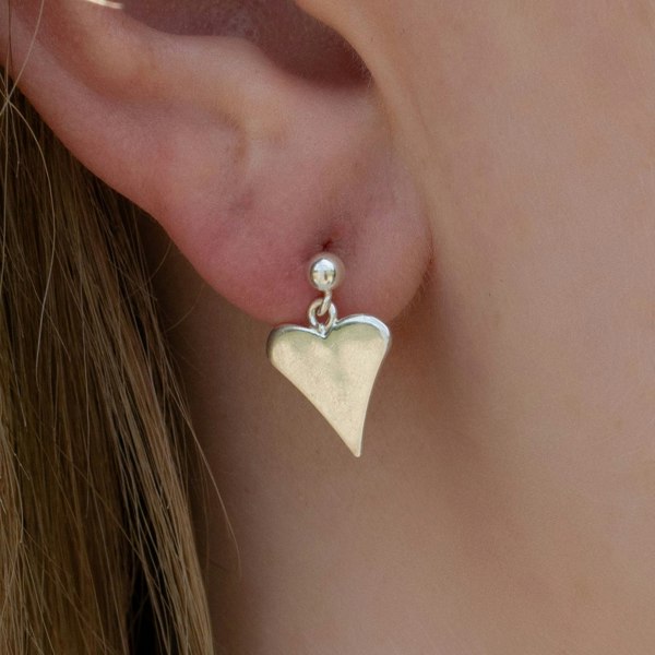 Mylee London Sterling Silver Funky Heart Earrings