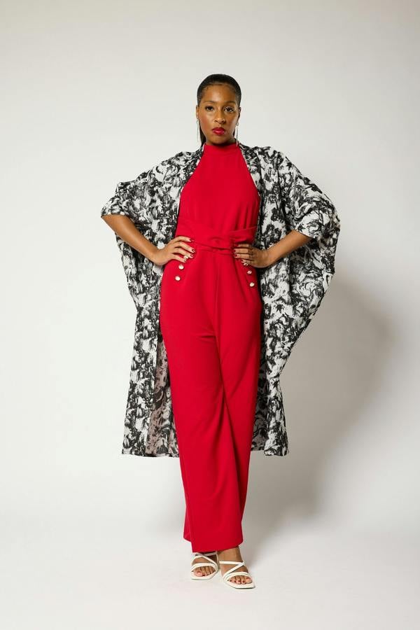 Lioness by TF Monochrome Brocade Kimono Jacket