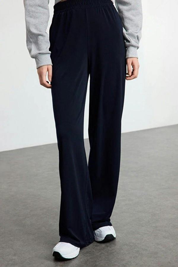 WOVCOR Relaxed Cut High Waist Flexible Trousers