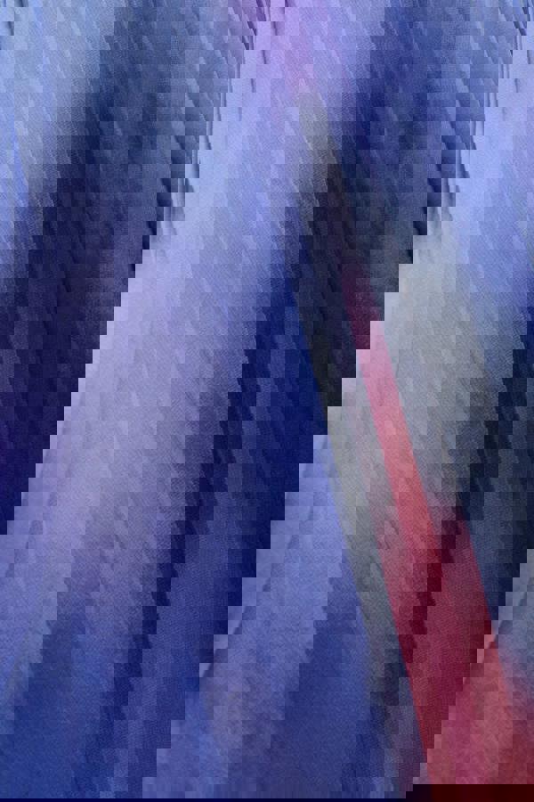 Wavy Ombre A-Line Chiffon Maxi Dress - Blue DR4207