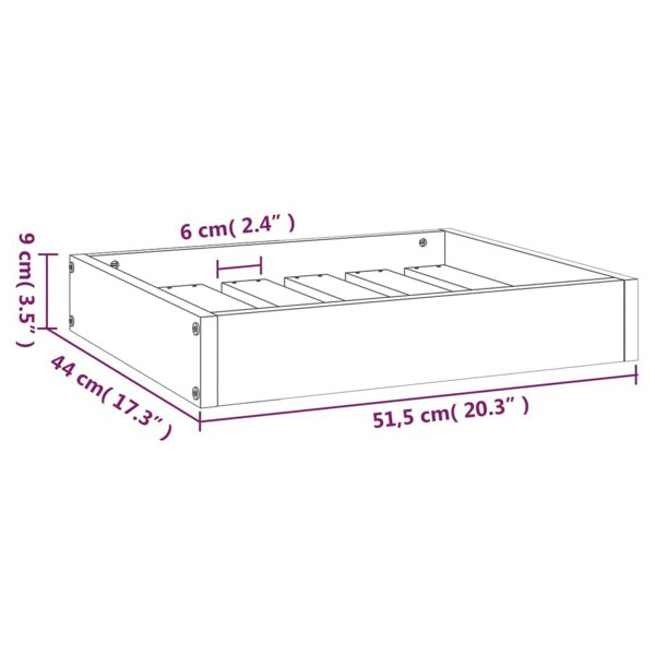 Berkfield Dog Bed White 51.5x44x9 cm Solid Wood Pine