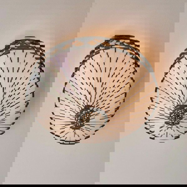 Dark Bronze Flush Ceiling Light - Diamoned Shaped Detailing - 2 x 60W E27 GLS Loops