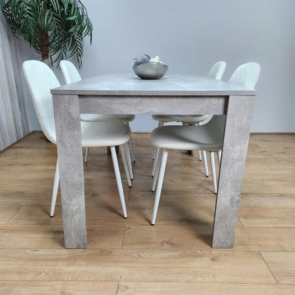 Kosy Koala Wooden Rectangle Dining Table Sets with Set of 4 Chairs, Grey and White