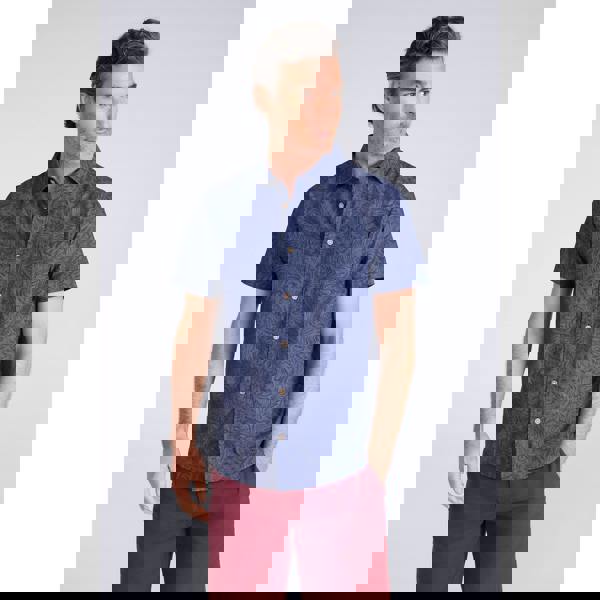 Mountain Warehouse Mens Tropical Short-Sleeved Shirt - Pale Blue - 