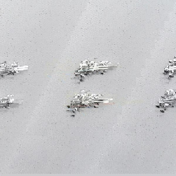 Green hair slides green hair clips sparkly hair grips floral set of 2 back