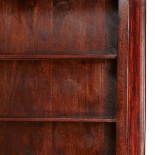 Wyld Haus Oxford Mahogany Mango Wood Bookcase 5 Shelves 2 Drawers