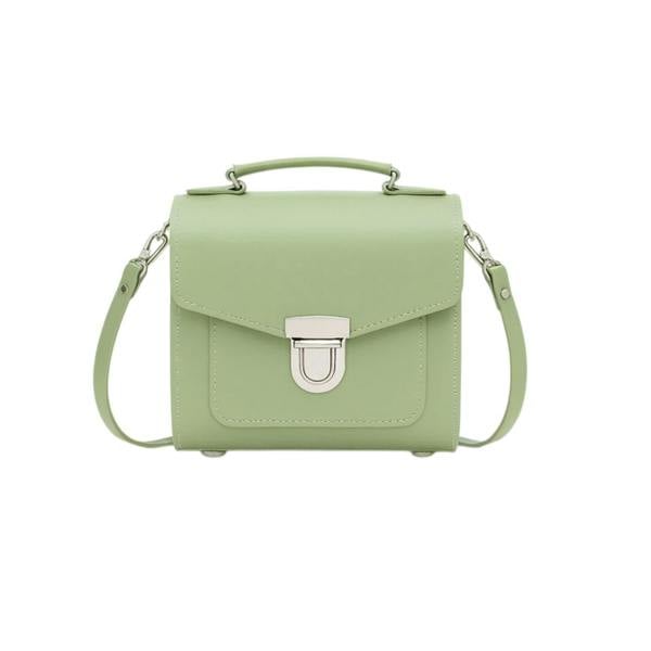 Zatchels Handmade Leather Sugarcube Handbag - Sage - Green