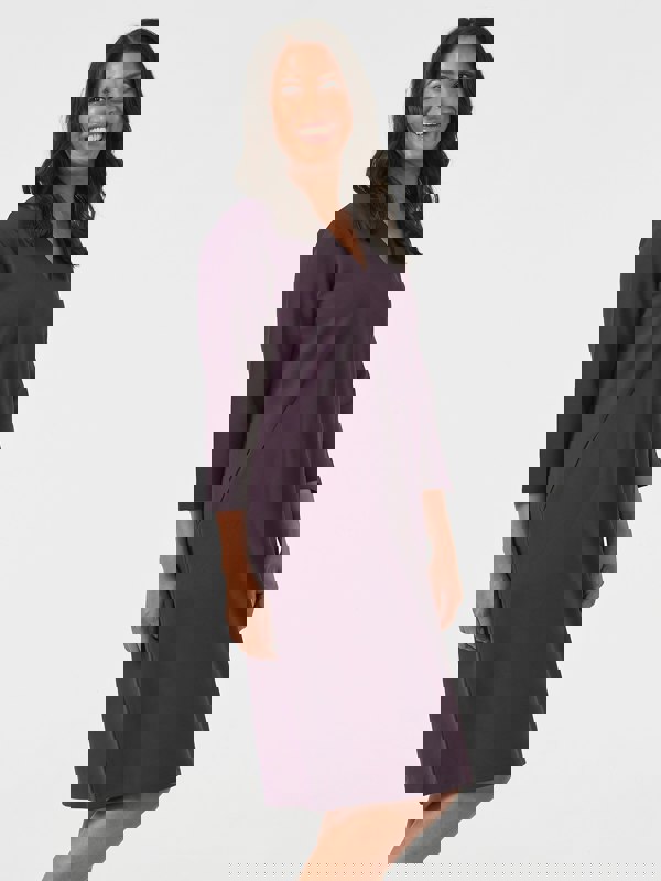 PennyPlain High Back V-neckline Dress - Blackcurrant