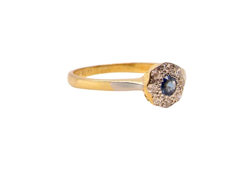 Vintage Tom A vintage Sapphire and Diamond cluster ring