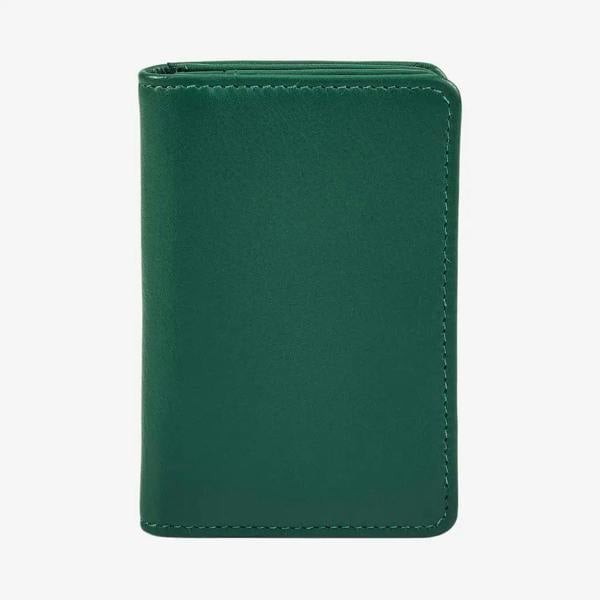 Green leather card holder for everyday essentials