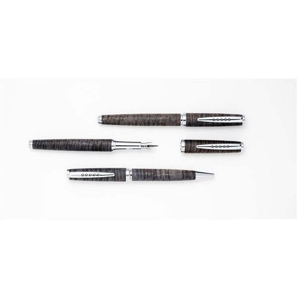 Tom Hessin Edinburgh Collection Stockbridge Stone Fountain Pen With Chrome Trim & Stainless Steel Extra Fine Nib