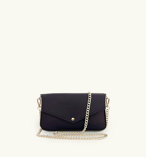 Apatchy London The Munro Leather Shoulder Bag - Black