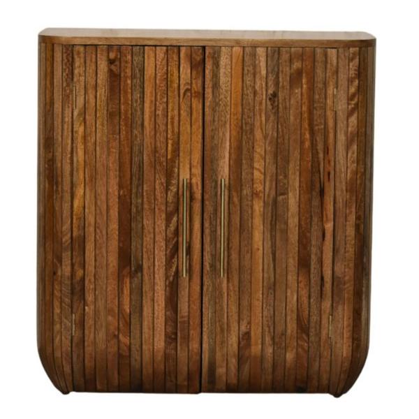 Artisan Furniture Solid Mango Wood Fluted Curve Cabinet