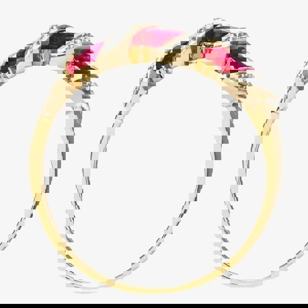 T. H. Baker 9ct Yellow Gold Ruby Swirl Half Ring PR06270Y RU