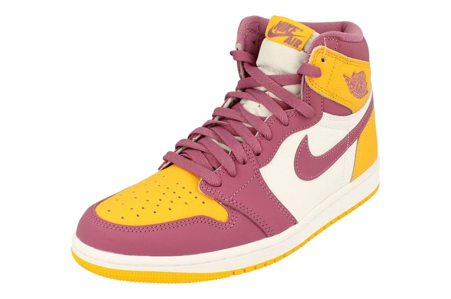 Nike Air Jordan 1 Retro High Og Mens Basketball Trainers 555088 706 - University Gold Light Bordeaux 706 - Photo 0