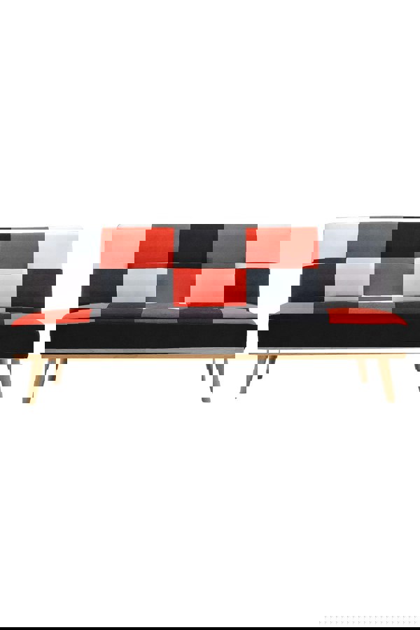 Living and Home 2-Seater Multicolour Checkered Sofa Bed