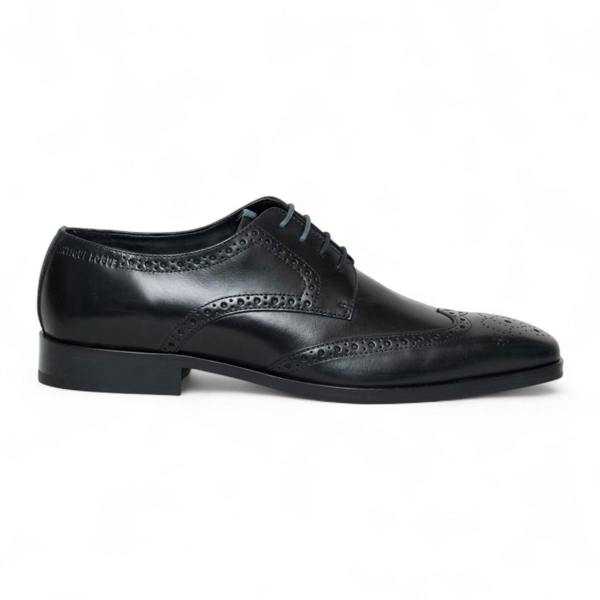 Antique Rogue Men’s Black Leather Oxford Derby Brogue - Luca