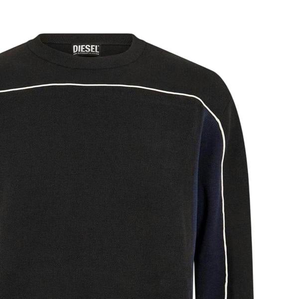 Diesel Mens Wichita Crew Neck Long-Sleeved Sweatshirt - Black - 