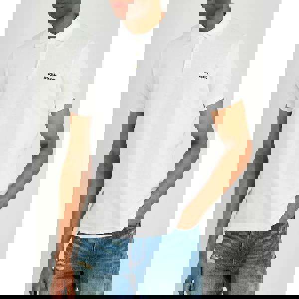 Dsquared Logo Print Piqué Polo Shirt   in  White