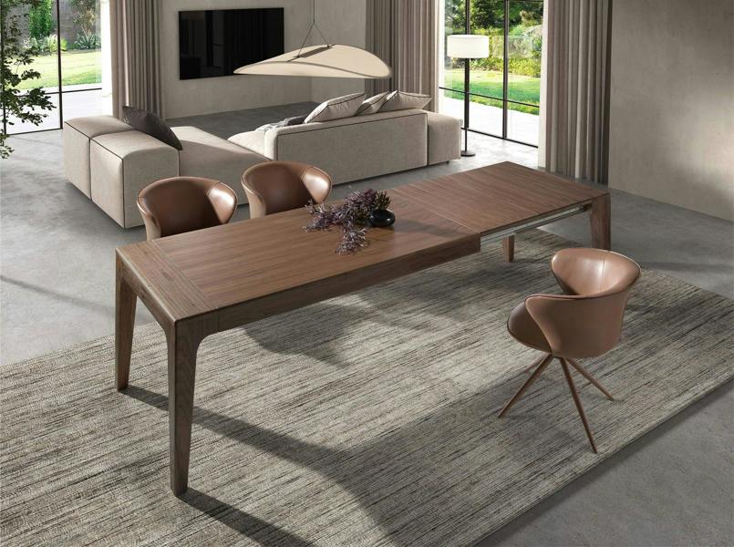 Angel Cerdá Rectangular extendable dining table in walnut 1190