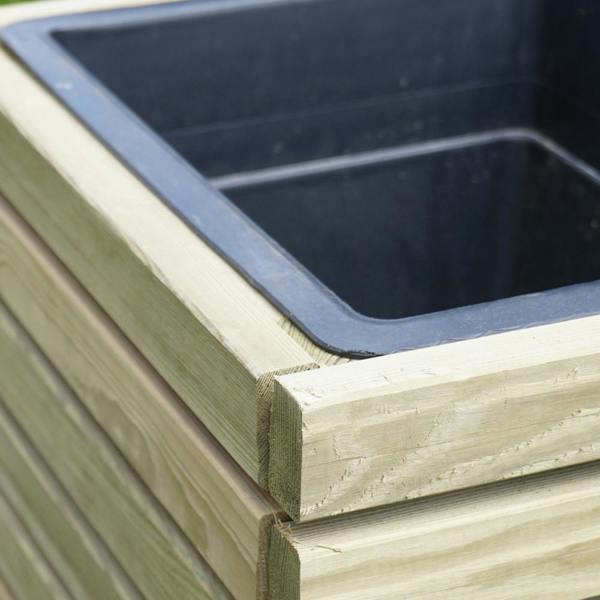 Cerland Horizon Garden Slatted Wooden Planter 40cm x 32cm 13L Modern Plant Pot
