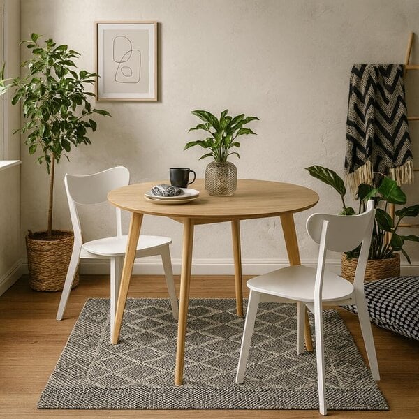 Wyld Haus Saffron Round Dining Table Natural Oak Veener