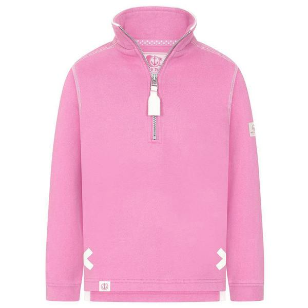 Lazy Jacks Girls Quarter Zip Sweatshirt - Candyfloss - 
