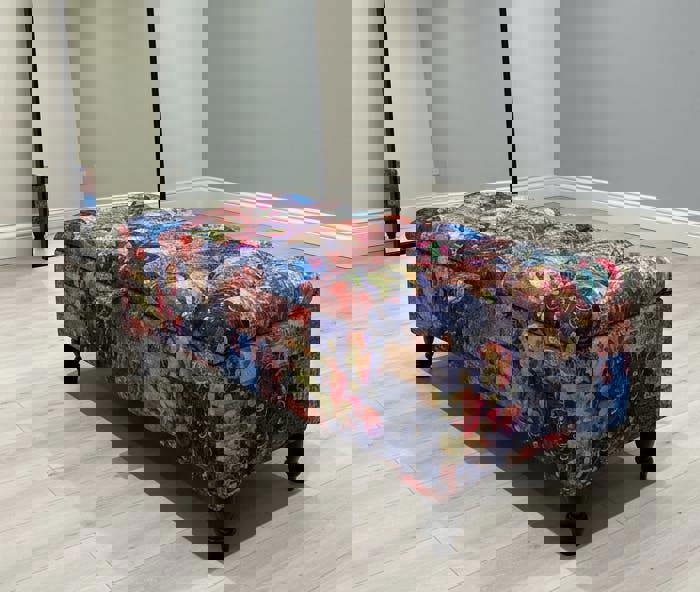 ISTOOLS Damask Multicolour Storage Ottoman Bench with Hidden Storage & Stylish Seating