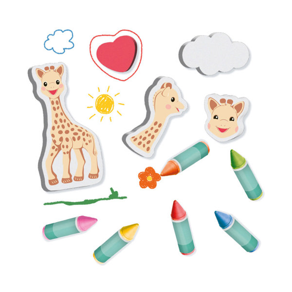 SES Creative Sophie la girafe - Bath crayons with shapes