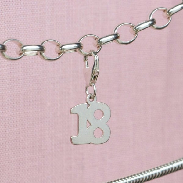 Sterling Silver 18 Charm - MYLEE London
