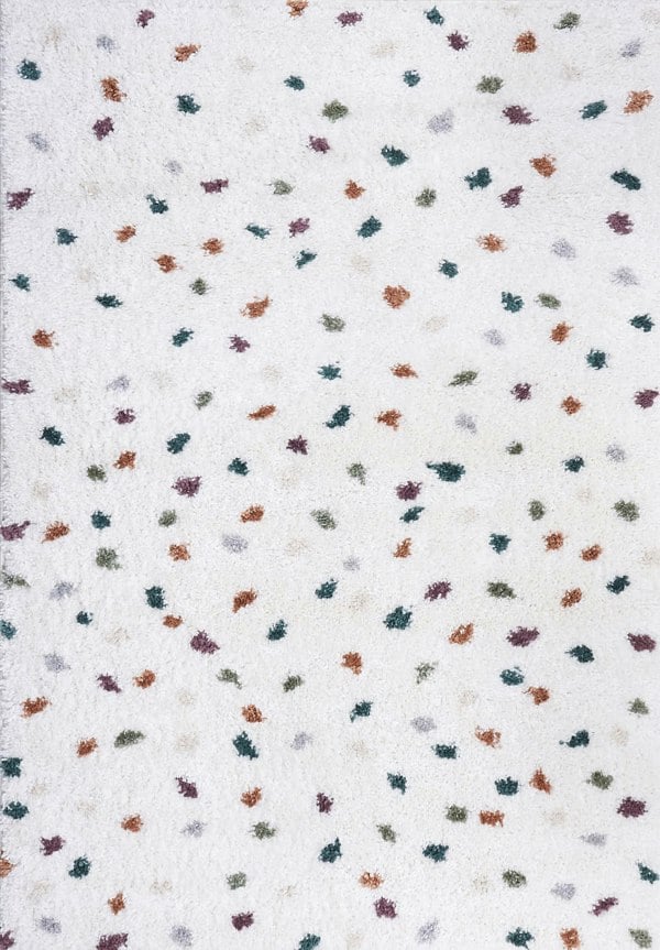 Moodi Shaggy Multicolour Rug, Dots design, Soft & durable | THE RUGS