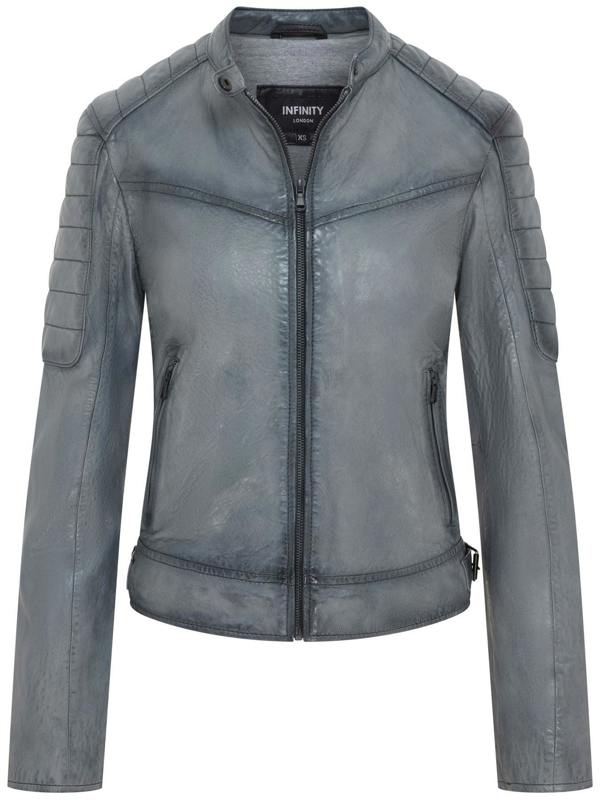 Infinity Leather Womens Retro Quilted Leather Biker Jacket - Horten