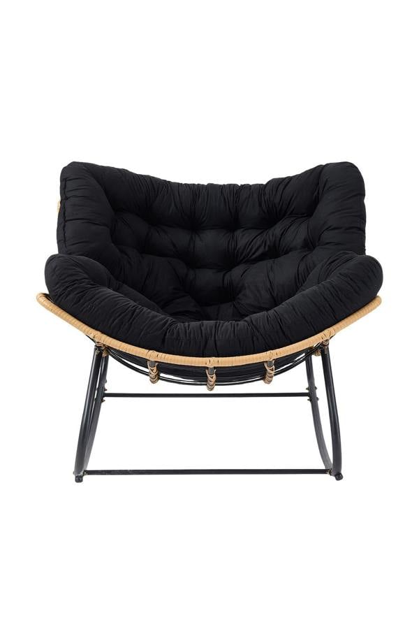 Living and Home Fleece Fabri Modern Rocking Chair with Cushion