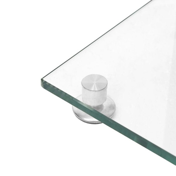 Berkfield Speaker Stands 2 pcs Silver Tempered Glass 3 Pillars Design