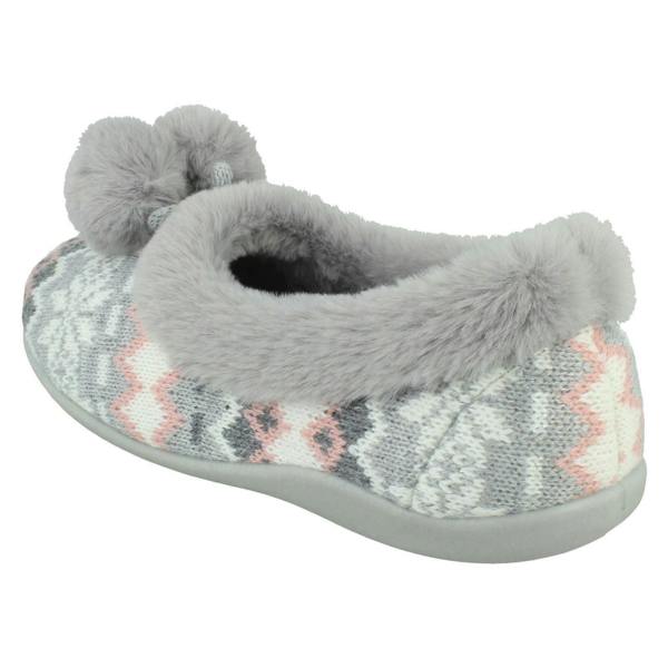 Rose Bank Ladies Rose Bank Memory Foam Norwegian Print Pom Pom Slippers Grace