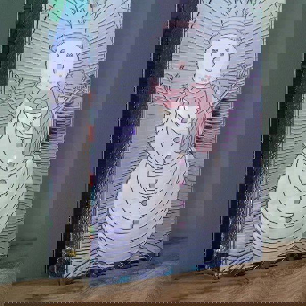 Samuel Alexander 28cm Battery Operated Light up Double Sided Stained Glass Snowman Decoration with LEDs