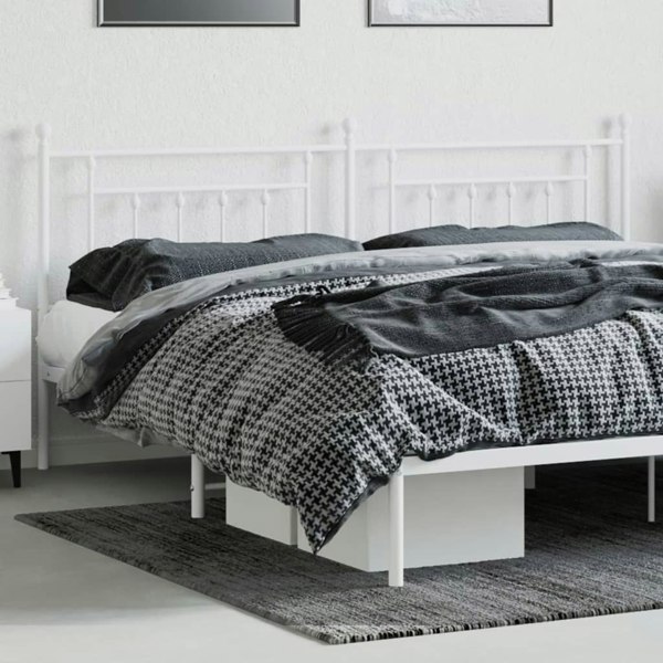 Berkfield Metal Headboard White 193 cm