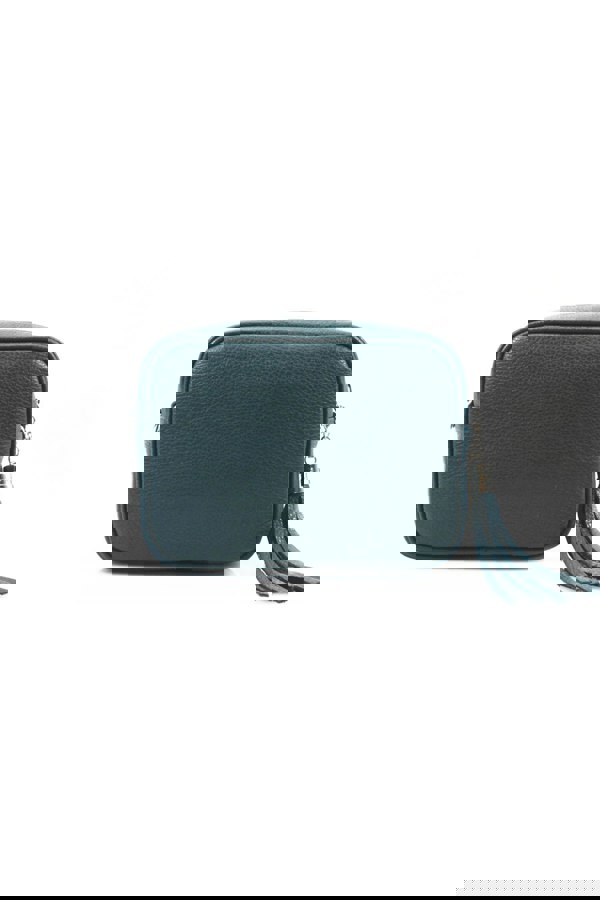 Kitise Tassel Charm Genuine Italian Leather Camera Handbag Crossbody Bag