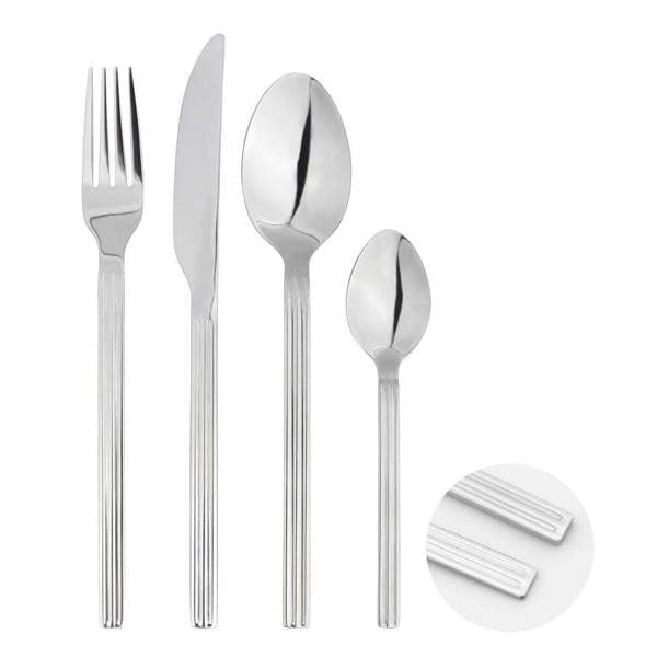 Glim Glam Cutlery Set Fork Spoon 16pc Sets Anydate Nordic Stripes