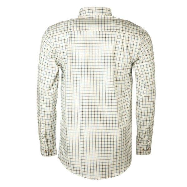 Rear view of the Rydale Lockington Men's Country Check Shirt in Blue and Navy