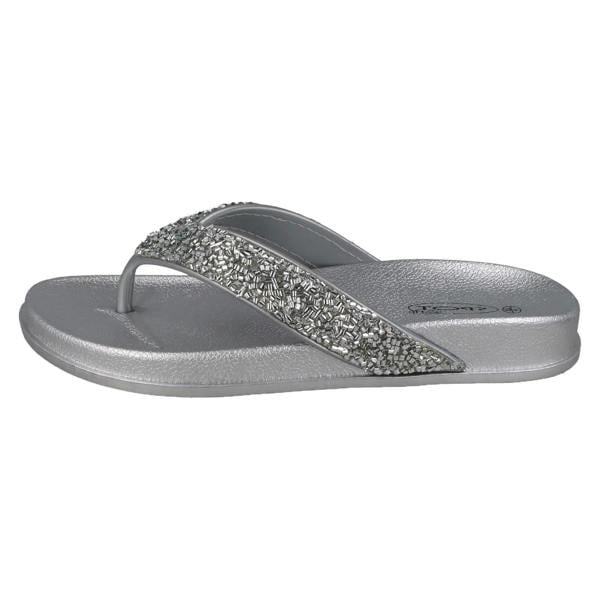Spot On Ladies Spot On Glittery Toepost Flip Flops F00246
