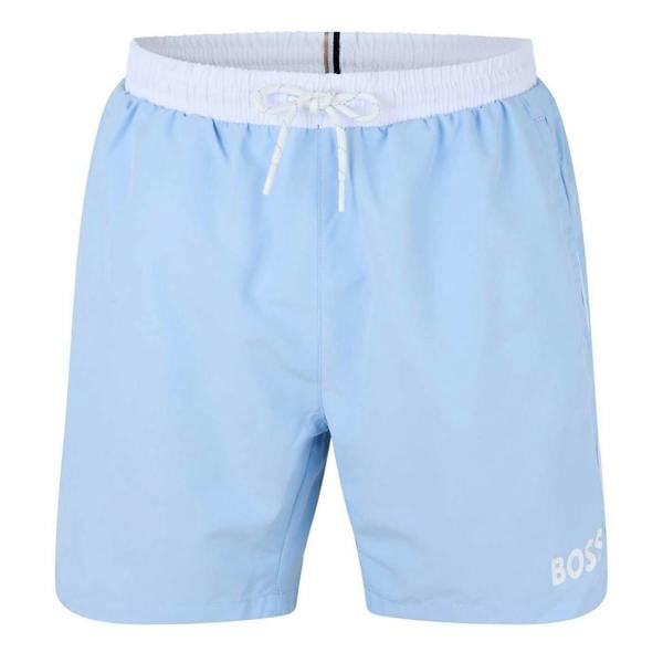 Boss Mens Starfish Swim Shorts - Light Blue - 