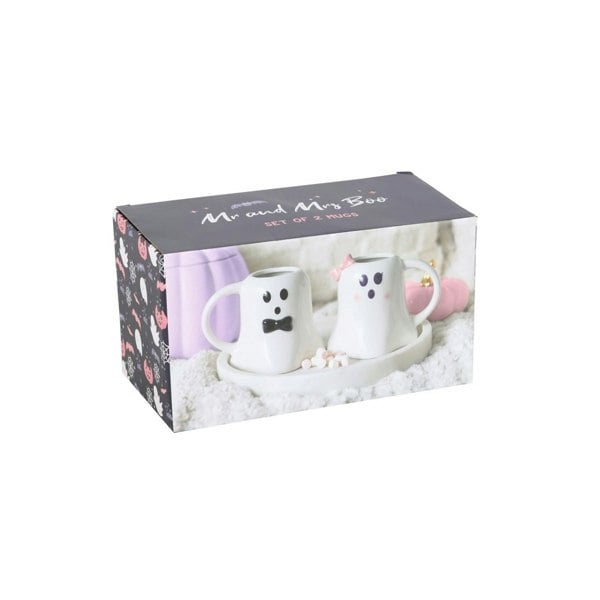 Serano Mr and Mrs Boo Ghost Shaped Mug Set