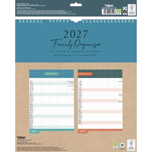 Kraft Family Organiser 2027, Family Planners, Month To View, Art, Gift
