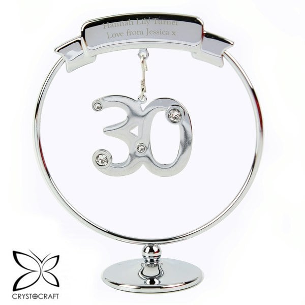 Personalised Memento Company Personalised Crystocraft 30th Celebration Ornament